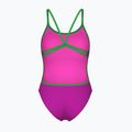 Moteriškas vientisas maudymosi kostiumėlis Arena Lace Back Solid very fuchsia/team green 2