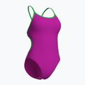 Moteriškas vientisas maudymosi kostiumėlis Arena Lace Back Solid very fuchsia/team green 4