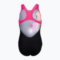 Vaikiškas vientisas maudymosi kostiumėlis arena Dots Swim Pro Back black multi/black/shocking pink 2