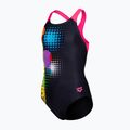 Vaikiškas vientisas maudymosi kostiumėlis arena Dots Swim Pro Back black multi/black/shocking pink 3