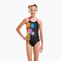 Vaikiškas vientisas maudymosi kostiumėlis arena Dots Swim Pro Back black multi/black/shocking pink 5