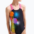 Vaikiškas vientisas maudymosi kostiumėlis arena Dots Swim Pro Back black multi/black/shocking pink 8