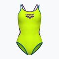 Moteriškas vientisas maudymosi kostiumėlis arena One Double Cross Back One Piece artic lime/plum/blue cosmo