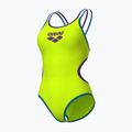 Moteriškas vientisas maudymosi kostiumėlis arena One Double Cross Back One Piece artic lime/plum/blue cosmo 3
