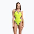 Moteriškas vientisas maudymosi kostiumėlis arena One Double Cross Back One Piece artic lime/plum/blue cosmo 5