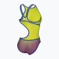 Moteriškas vientisas maudymosi kostiumėlis arena One Shaded Print Tech One Back artic lime violetta multi/neon blue 4