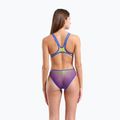 Moteriškas vientisas maudymosi kostiumėlis arena One Shaded Print Tech One Back artic lime violetta multi/neon blue 7