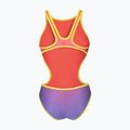 Moteriškas vientisas maudymosi kostiumėlis arena One Shaded Print Tech One Back bright coral royal multi/soft green 2