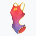 Moteriškas vientisas maudymosi kostiumėlis arena One Shaded Print Tech One Back bright coral royal multi/soft green 3