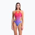 Moteriškas vientisas maudymosi kostiumėlis arena One Shaded Print Tech One Back bright coral royal multi/soft green 5