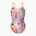 Moteriškas vientisas maudymosi kostiumėlis arena Painting Lace Back multi/bright coral