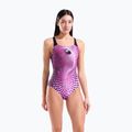 Moteriškas vientisas maudymosi kostiumėlis arena Peacock Swim Pro Back multi pink/black