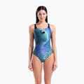 Moteriškas vientisas maudymosi kostiumėlis arena Peacock Swim Pro Back multi green/black
