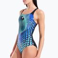 Moteriškas vientisas maudymosi kostiumėlis arena Peacock Swim Pro Back multi green/black 4