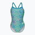 Moteriškas vientisas maudymosi kostiumėlis arena Snake Skin Challenge blue cosmo multi/blue cosmo