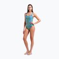 Moteriškas vientisas maudymosi kostiumėlis arena Snake Skin Challenge blue cosmo multi/blue cosmo 6