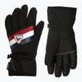 Rossignol Jr Sportchic Stretch Impr juodos vaikiškos slidinėjimo pirštinės 6