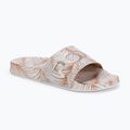 Moteriškos ROXY Slippy Printed white/tan šlepetės