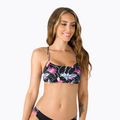 ROXY Active Bralette maudymosi kostiumėlio viršutinė dalis antracito/ gėlių spalvos srautas