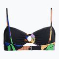 ROXY Color Jam Bandeau maudymosi kostiumėlio viršutinė dalis antracito spalvos su gėlėmis Jammin 2