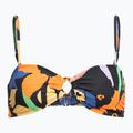 ROXY Color Jam Bandeau maudymosi kostiumėlio viršutinė dalis antracito spalvos su gėlėmis Jammin 4
