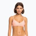 ROXY Into The Sun Athletic Triangle papaya punch novelta stripe swimsuit top h 4