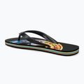 Vyriškos šlepetės per pirštą Quiksilver Molokai Art II black/black/orange 3