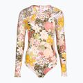Moteriškas vientisas maudymosi kostiumėlis ROXY Playa Paradise Onesize Back Zip LS white viva la vida