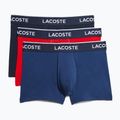 Lacoste boksininkų šortai 5H3389 W64 3 poros tamsiai mėlynos/raudonos spalvos metileno 11