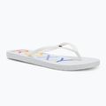 Moteriškos šlepetės per pirštą ROXY Sandy III white/rainbow monogram