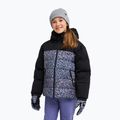 Vaikiška sniego lenktynių striukė ROXY Snowyhill Printed Puffy true black wildin out rg
