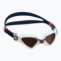 Aquasphere Kayenne Compact 2022 balti/pilki/poliarizuoti rudi vaikiški plaukimo akiniai