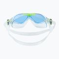 Aquasphere Vista skaidri/šviesiai žalia/mėlyna vaikiška plaukimo kaukė MS5080031LB 5
