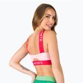 Lacoste rožinės ir raudonos spalvos maudymosi kostiumėlio viršutinė dalis MF3389 3