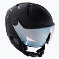 Alpina Attelas Visor QVM juodas matinis/sidabrinis slidinėjimo šalmas