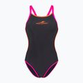 Moteriškas vientisas plaukimo kostiumas aquaFeel Training V-Back gray / smoke