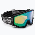 Slidinėjimo akiniai UVEX Athletic FM black mat/mirror green lasergold lite 55/0/520/22