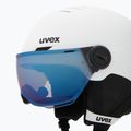 Vaikiškas slidinėjimo šalmas UVEX Rocket Visor Jr white/black matt/mirror blue/smoke 7