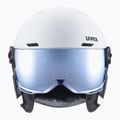 Vaikiškas slidinėjimo šalmas UVEX Rocket Visor Jr white/black matt/mirror blue/smoke 2