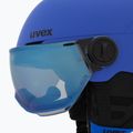 Vaikiškas slidinėjimo šalmas UVEX Rocket Visor Jr blue matt/mirror blue/smoke 7
