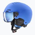 Vaikiškas slidinėjimo šalmas UVEX Rocket Visor Jr blue matt/mirror blue/smoke 3