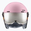 Vaikiškas slidinėjimo šalmas UVEX Rocket Visor Jr pink confetti matt/mirror silver/lasergold lite 2