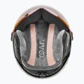 Vaikiškas slidinėjimo šalmas UVEX Rocket Visor Jr rhino/blush matt/mirror silver/lasergold lite 4