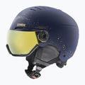 Moteriškas slidinėjimo šalmas UVEX Wanted Visor WE fleece sparkles/gold matt/mirror gold smoke 6