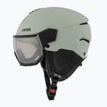 Slidinėjimo šalmas UVEX Instinct Visor oxid green matt/mirror silver/smoke 3