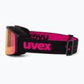 Vaikiški slidinėjimo akiniai UVEX Pwdr FM black matt/mirror pink green clear 4