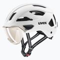 Dviratininko šalmas UVEX Stride Visor white matt/litemirror silver