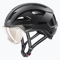 Dviratininko šalmas UVEX Stride Visor black matt/litemirror silver