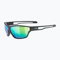 Saulės akiniai UVEX Sportstyle 806 black matt/mirror green