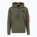 Vyriškas džemperis Alpha Industries Red Stripe Hoodie dark green